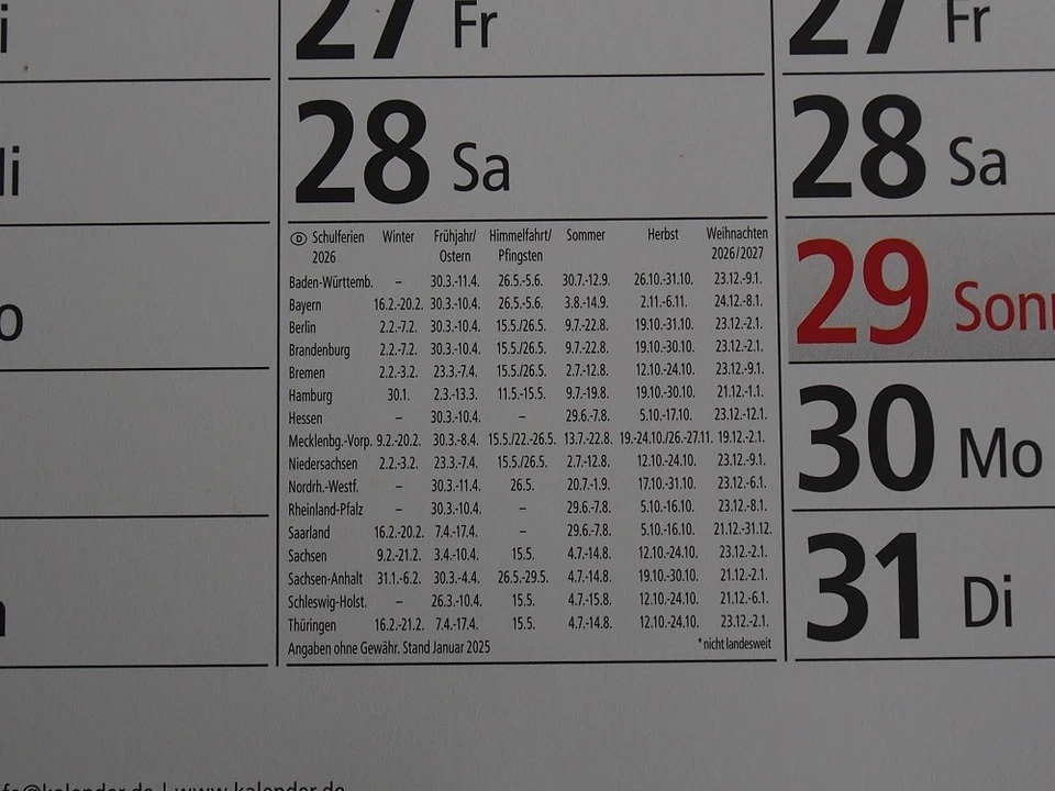 Wandkalender Kalender 2026 Plakatkalender Jahresplaner mit Deutschlandkarte - Bild 2 von 3