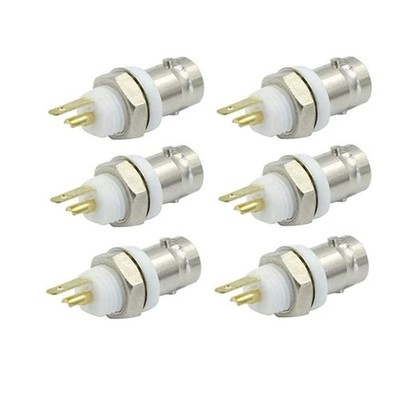 BNC Female Jack Bulkhead Solder Panel Mount Insulated Coax Rf Connector - (6 ...