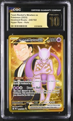 Team Rocket's Mewtwo ex 240/182 - Pokémon Destined Rivals CGC 10 Pristine