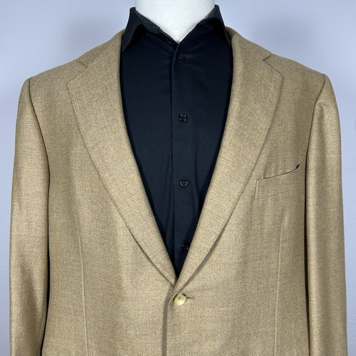 Ermenegildo Zegna, Zegna Cappotto Sportivo Uomo 48R Beige Tan 100% Lana Made in Italy Vintage Moderno