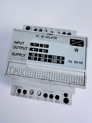 IME D4 DC Isolator 110-220V 50-60Hz Input 1-2 Output 4-5 Supply 12-13-20 NOS
