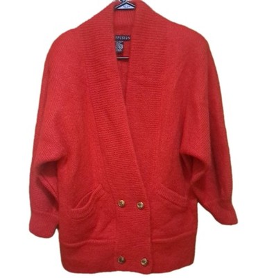 VTG.  1990 IB Diffusion Fuzzy Wool Mohair DoubleBreasted Midlength Cardigan Sm/M
