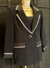 Vintage BLACK CARISSIMO STUDDED BLAZER JACKET Medium 8 Steampunk Cosplay Pearlie