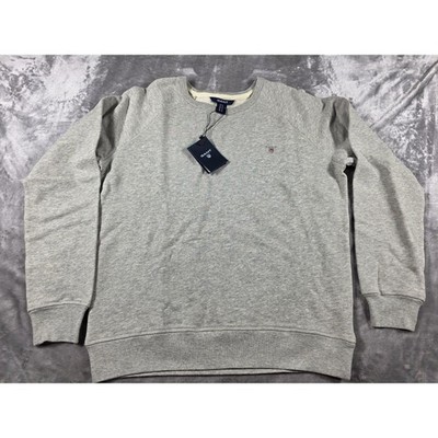 GANT Classic Crew Terry Sweatshirt Womens Size M Heathered Mole Grey Cotton NWT