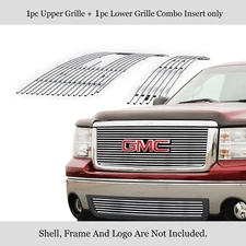 Fits 2007-2012 GMC Sierra 1500 New Body Stainless Chrome Billet Grill Combo