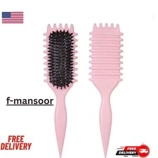 Bounce Curl Define Styling Brush - Frizz Preventing Curling Comb with Smooth Tex