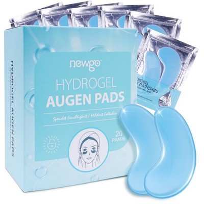 NEWGO Augenpads 20 Paar Hyaluronsäure Kollagen Blau