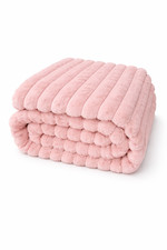 Luxury Ribbed Plush Throw Extra Thick Soft Warm Sofa Blanket