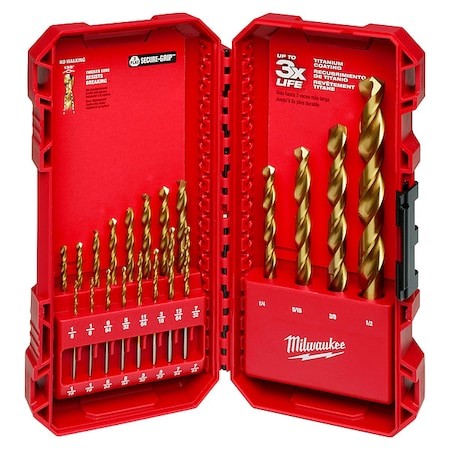 Milwaukee Tool 48-89-1105 Thunderbolt Titanium-Coated Drill Bit Set, 20-Piece