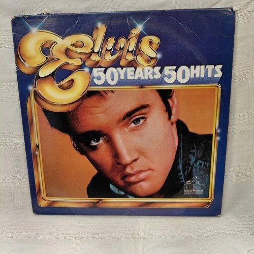 Vintage 1985 Elvis Presley 50 Years 50 Hits Vinyl 3 Record Set