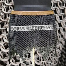 Dark Gray Chainmail Skirt - 9MM Flat Ring Riveted SCA Armor for events