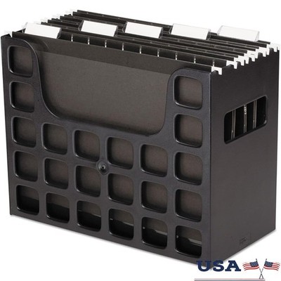 Portable All-in-One File Box W/ Hanging Folders & Clear Tabs Organization New