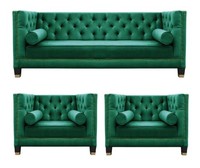 GrüNe Chesterfield Couch Samt Sofa Sofagarnitur Couchen Sofas Polster 311 Sitzer