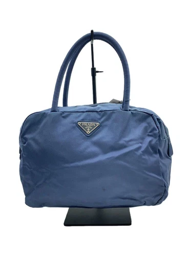 Sac à main PRADA nylon bleu occasion