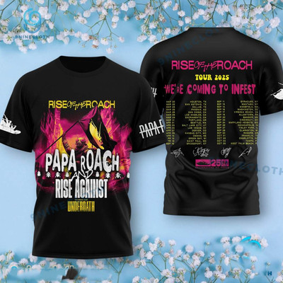 Papa Roach Rise Of The Roach Tour 2025 3D T Shirt BT1010