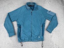 Mountain Hardwear Fleece Jacket Womens Large Blue Full Zip Hiking Mock Neck Poly