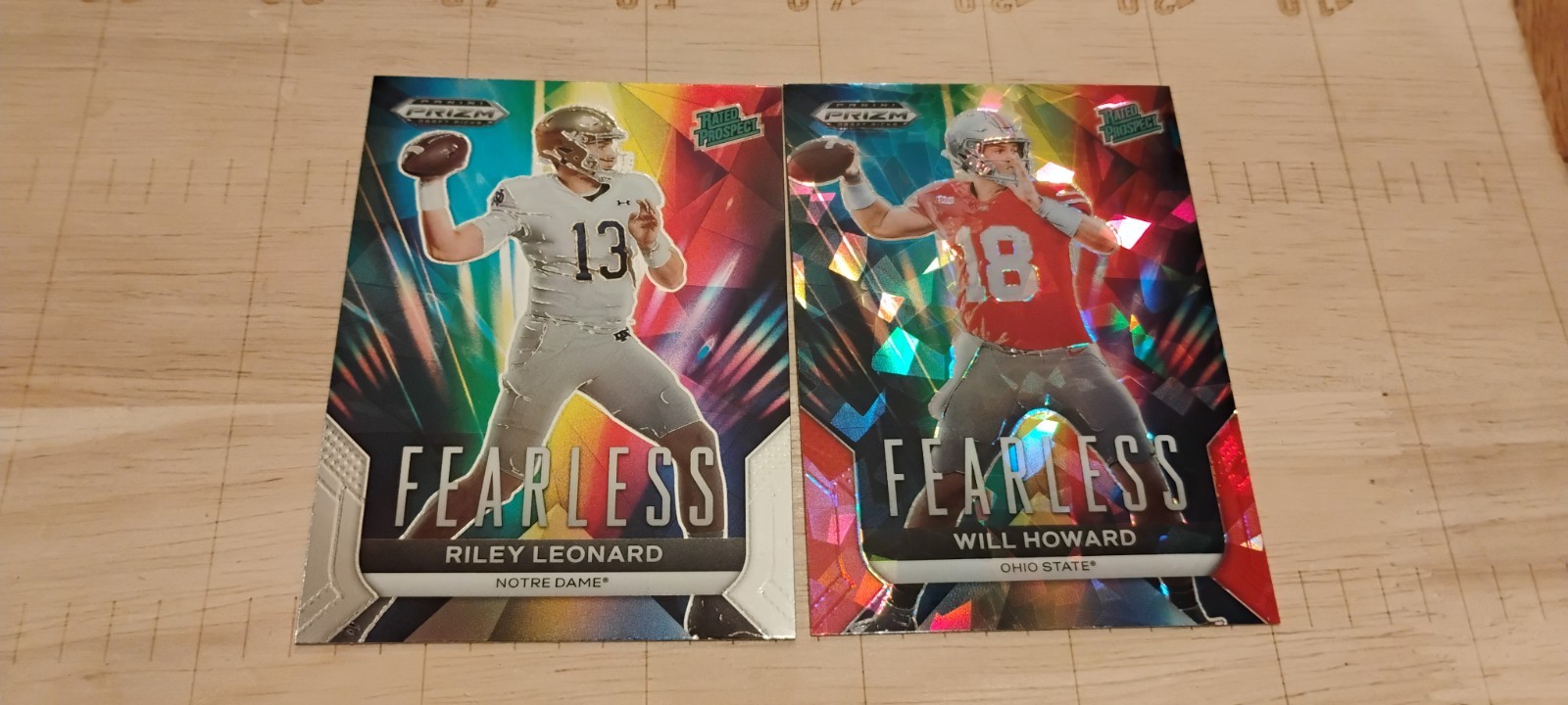 2024 Panini Prizm Draft Picks - Fearless Will Howard #F-WH Red Ice + Leonard
