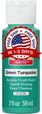 Green Turquoise Acrylic Paint 2 Fl Oz Classic Matte Acrylic Paint For Easy To