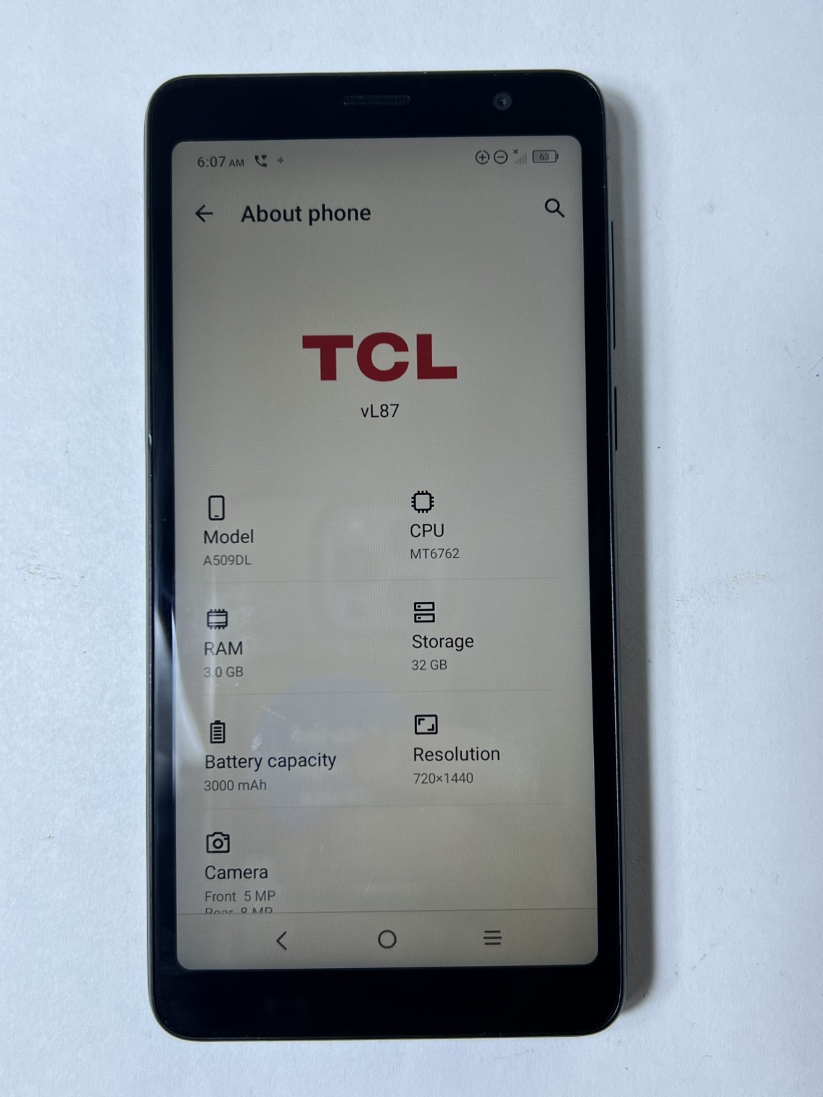 Alcatel TCL A3 Black A509DL TracFone TFW VG3431 - 5" 32GB 3GB 3000 mAh USED NICE
