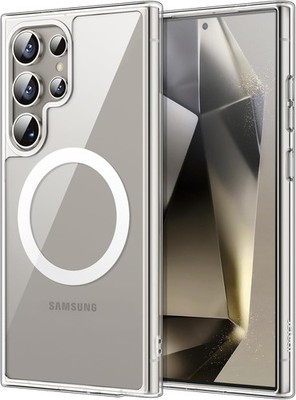 JETech Magnetische Hülle Samsung Galaxy S24 Ultra 5G, Stoßfest, Klar