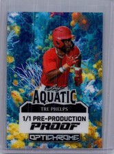 Tre Phelps 2025 Leaf Optichrome Baseball 1/1 Pre Production Proof
