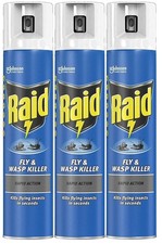 Raid Fly & Wasp Killer Rapid Action Spray 300ml X 3 Rapid Action Fly Wasp Killer