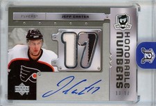 2006-07 Upper Deck The Cup Jeff Carter Auto Patch Honorable Numbers /17
