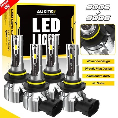 AUXITO 9005 9006 LED Combo Headlight Bulbs Kit CSP 100W Fog Light High Low Beam