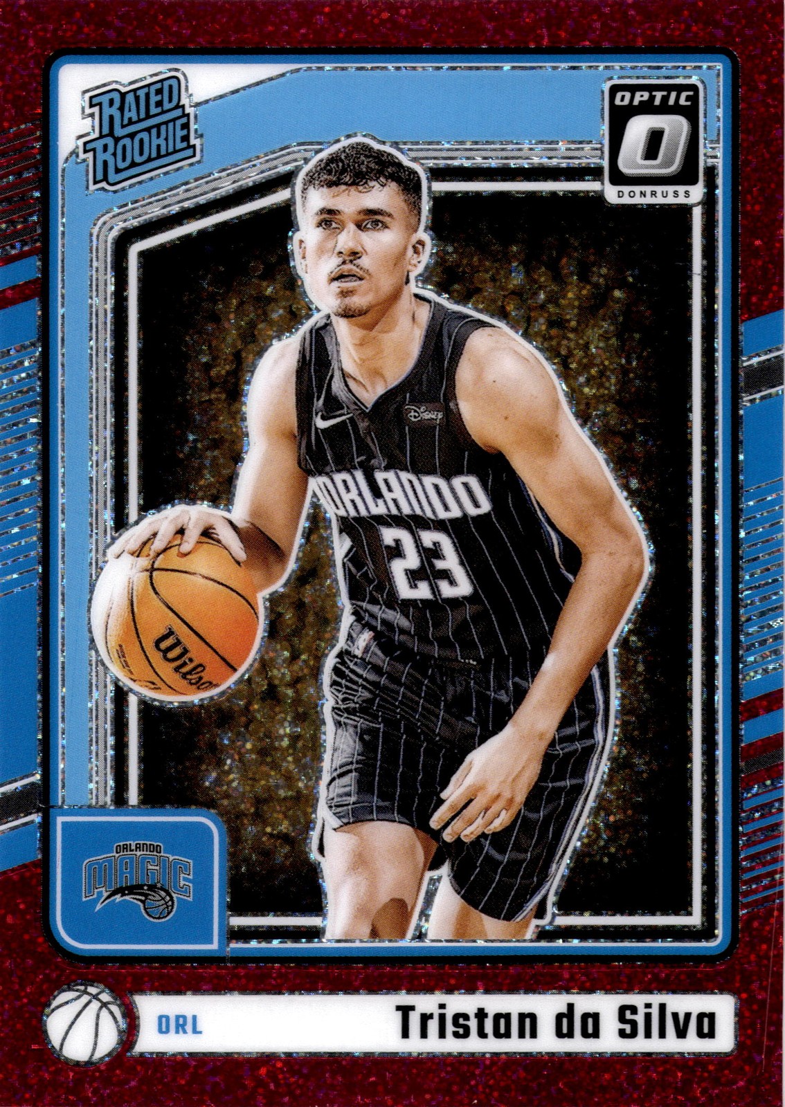 2024-25 Donruss Optic Tristan da Silva #260 Red Glitter #/75 Orlando Magic