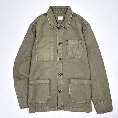AG Adriano Goldschmied Chore Jacket Men M Sample Line Linen Cotton Green