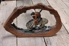 Native American-Inspired Rider & Horse Diorama Resin Sculpture