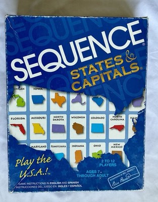 Sequence State & Capital Jax 2006 Ages 7-adult 2-12 Players Complete
