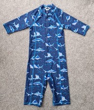 Swimming Costume, Swimsuit With Zip Boys UPF 40+  Age 7 - 8 John Lewis VGC