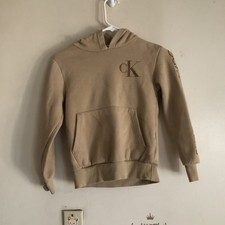 Calvin Klein Jeans Boys Beige Hoodie CK Logo Size Small 8 