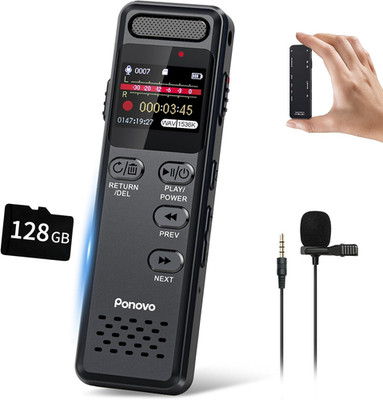 Grabadora voz digital 160GB 1100mAh 1536Kbps microfono externo entrevistas clase