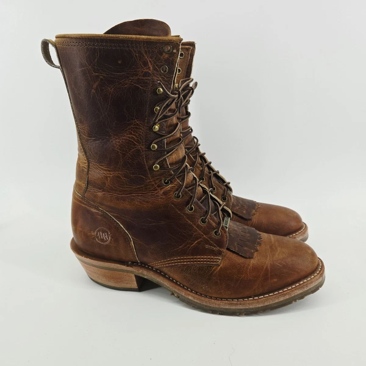 Brown Double-H Boots Lace Up Boots for Men for Sale | Shop  display picture 1