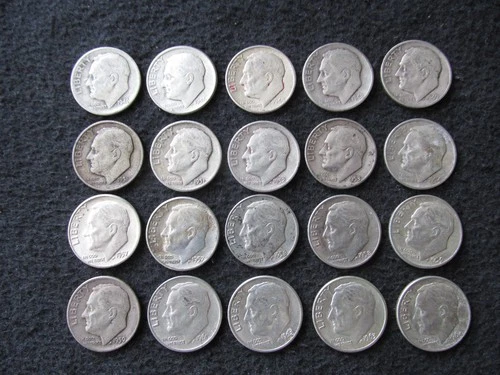 Lot of 20 Roosevelt Silver Dimes
