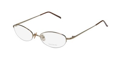 NEW VERA WANG V05 EYEGLASSES METAL GOLD CAT EYE HALF-RIM JAPAN WOMENS 47-17-130