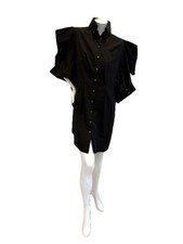 Alexander McQueen Black Kimono Sleeve Shirt Dress Pre-Fall 2009, Size IT 42