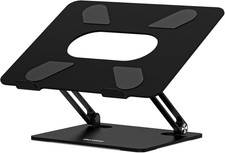 Laptop Stand, Adjustable Multi-Angle Riser, up to 17 Inches, Black