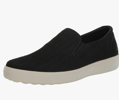 ECCO Soft 7 Woven Slip-On 2.0 Sneaker Men s Black/White EU 43