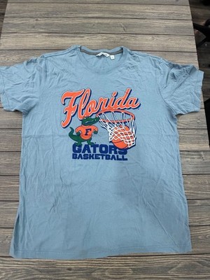 Florida Gators Basketball T-Shirt Mens L Light Blue 100% Cotton David Brand