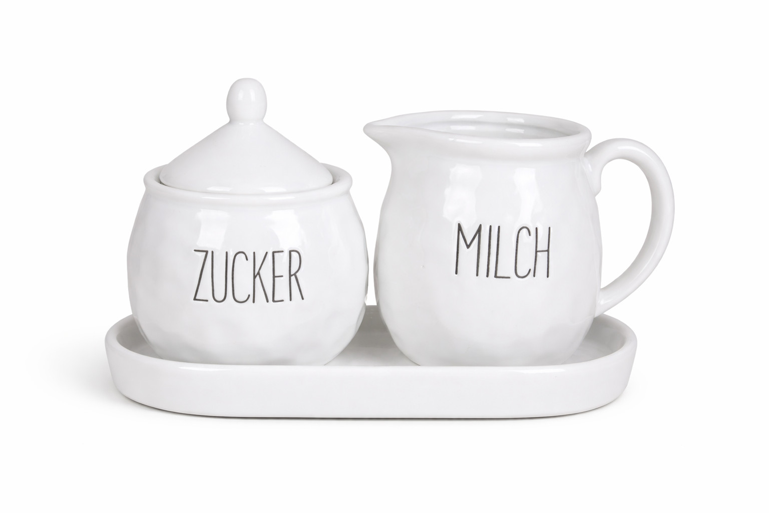 Keramik Zuckerdose und Milchkännchen | 20x10x12,5 cm | Milch und Zucker Set