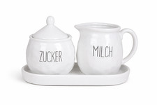 Keramik Zuckerdose und Milchkännchen  | 20x10x12,5 cm | Milch und Zucker Set