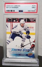 2016 Upper Deck Young Guns Mitch Marner Rookie Card Canvas #C91 PSA 9 RC. rookie card picture