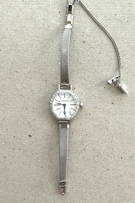 Antique Tiffany & Co. Platinum Ladies Wristwatch   Diamond Bezel   Original Mesh