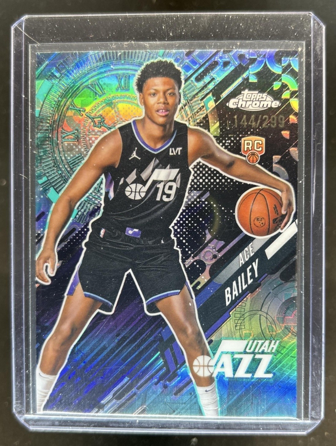 2025-26 Topps Chrome Ace Bailey Go Time RC Teal Refractor Rookie #/299 Jazz