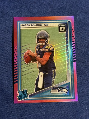 2025 Panini Donruss - Rated Rookie Jalen Milroe #307 Optic Preview Pink Prizm SB