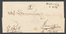 865157) Preußen Briefhülle mit L2 Stpl. Konitz nach Cammitz 