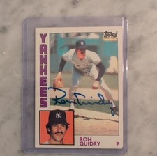 1984 Topps Ron Guidry New York Yankees #110 autographed baseball card